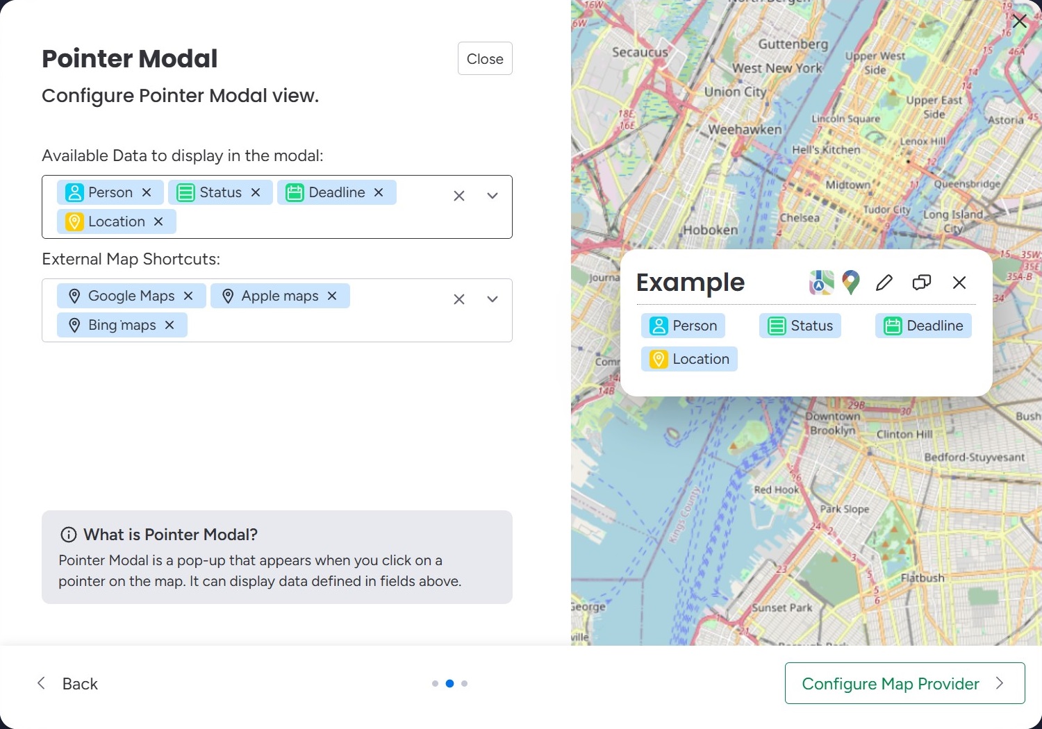 Configuration - Pointer Modal