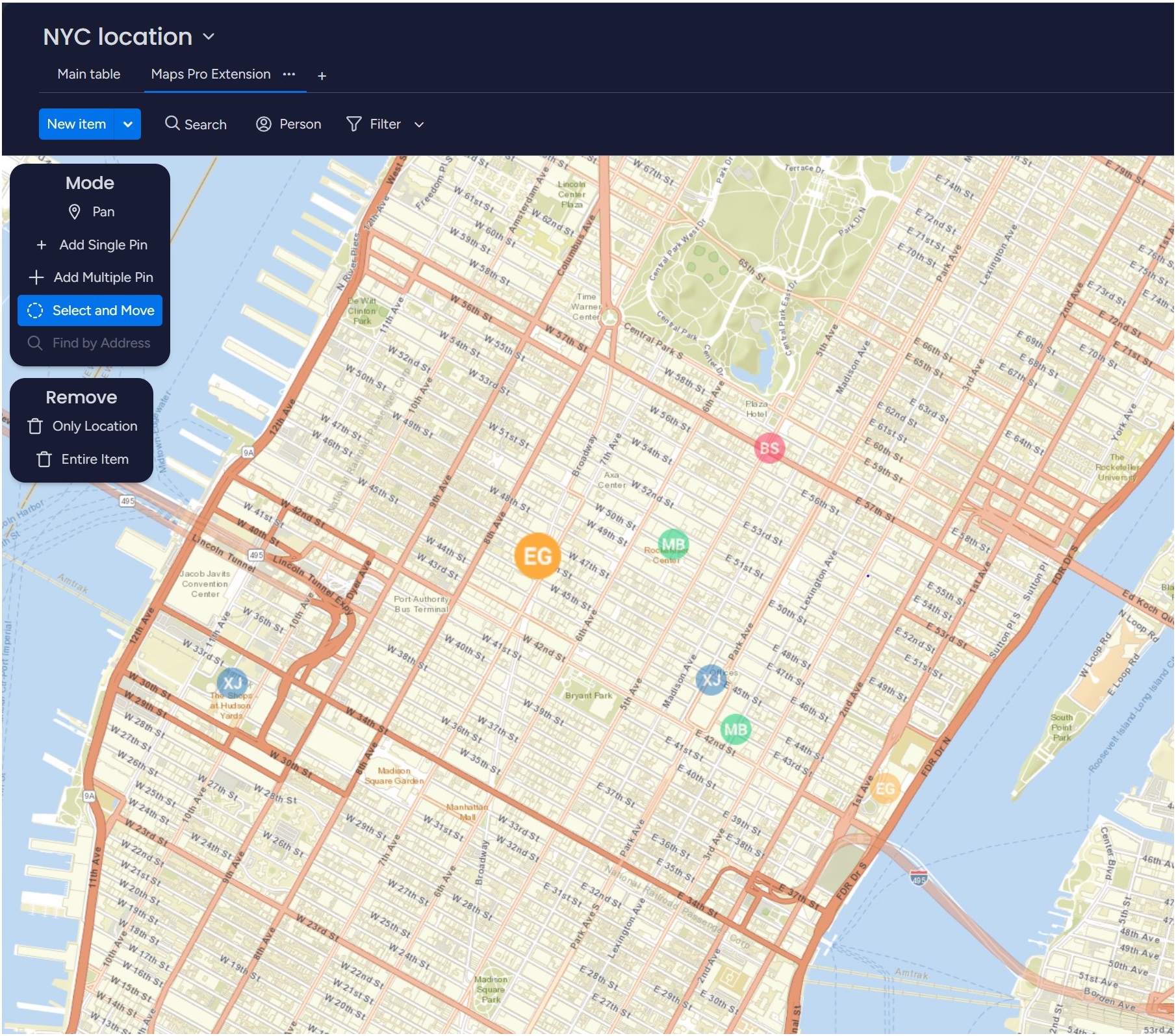 Add, Move, Remove items